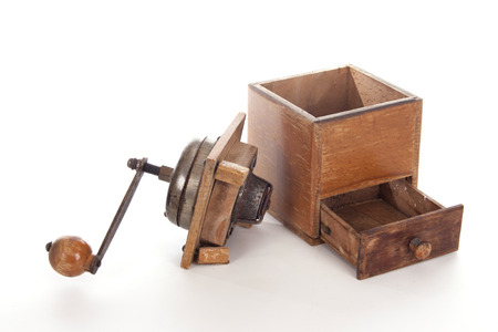 Old Coffee grinder on white backgroundの写真素材