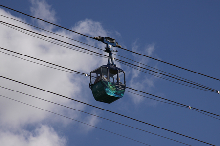 Cologne ,Germany,-june 2016: mainly tourists use the old cable way over the river Rineのeditorial素材
