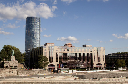Cologne,Germany,-june 2016: Boulevard on the Eastbank of the river Rineのeditorial素材