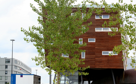 Netherlands,Almere,-june 2016: Almere is a new-build city in the Dutch province of Flevoland. All buildings have modern formesのeditorial素材