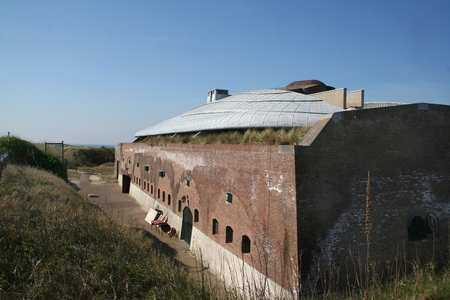 The fortress Kijkduin was built by Napoleon in huisduinen.のeditorial素材