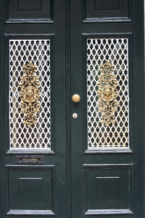 Netherlands, Hallum,-june 2016: Old door of the Reformed Church St. Martinusの写真素材
