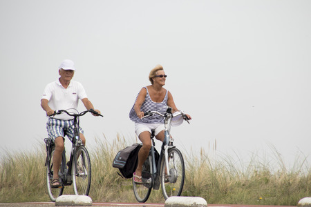 Netherlands,Zeeland,Brouwersdam, -august 2017: leisure activity ,sports and holiday-fun on the Brouwersdam , the  seventh structure of the Delta Works of the Netherlandsのeditorial素材