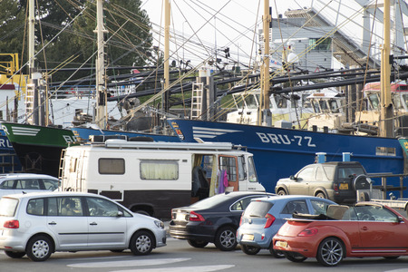 Netherlands,Zeeland, Schouwen-Duiveland, -august 2017: Bruinisse aimes te become the best mussel fishing villageのeditorial素材
