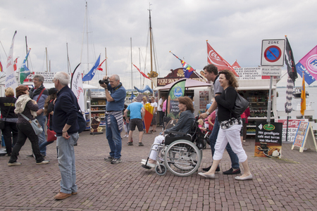 Tourists in the neighbouring harbour of Markenのeditorial素材