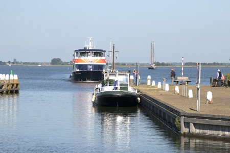 Netherlands,North Holland,Marken, june2016: the harbor is the busiest part of th villageのeditorial素材