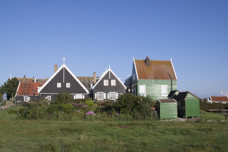 Netherlands,North Holland,Marken, june2016: Residential area on elevated groundのeditorial素材