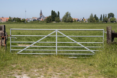 Netherlands,North Holland,Marken, june2016: meadows and rural land in the island of Markenの写真素材