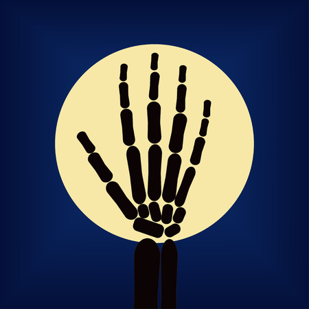 Black skeleton hand. Vector illustration of the objectのイラスト素材