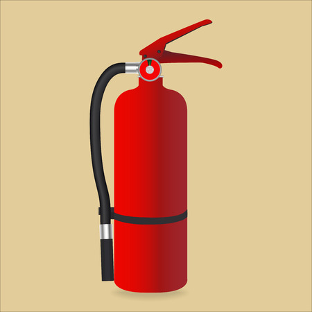Fire extinguisher isolated on color background. Vector illustrationのイラスト素材