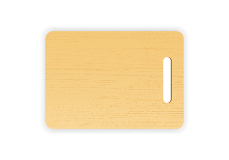 Wooden chopping or cutting board on white background. Vector illustration.のイラスト素材