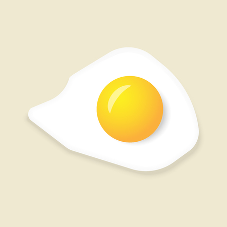 Fried egg isolated on yellow background. Vector illustration.の写真素材