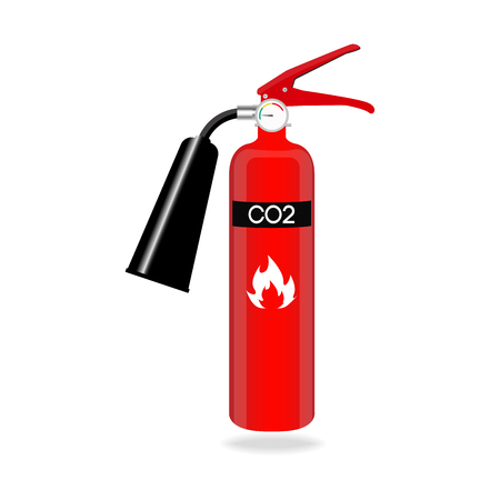 Carbon dioxide fire extinguisher isolated on white background. Vector illustration.のイラスト素材