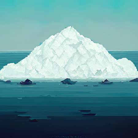 Iceberg in the ocean. Vector illustration of an iceberg in the ocean.の素材