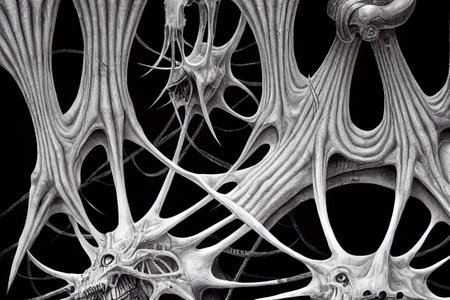 3D illustration of abstract fractal for creative design looks like a dragonの素材