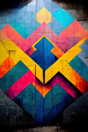Colorful graffiti on the wall. Abstract background for creative design.の素材