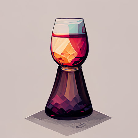 Cognac in a wineglass. 3d render illustration.の素材