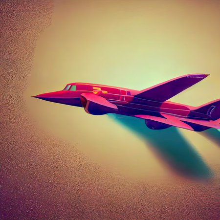 Futuristic spaceship flying in the sky. 3D rendering.の素材