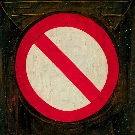 No entry sign on a rusty metal surface, grunge background.の素材