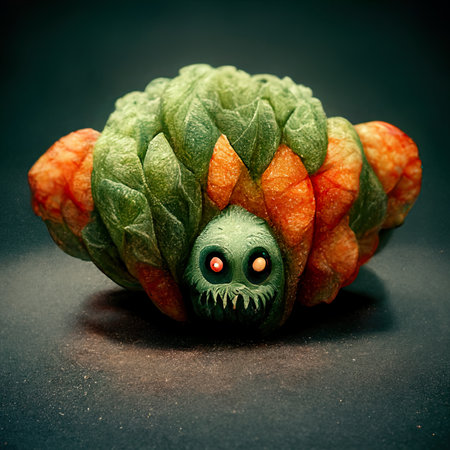 Halloween pumpkin on dark background, halloween holiday concept.の素材
