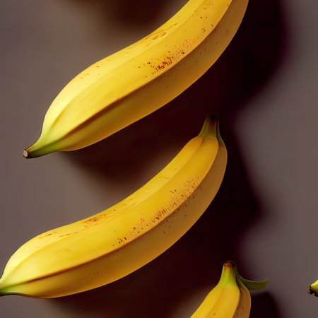banana on the dark background, close-up, top viewの素材