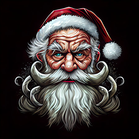 Santa Claus with beard and mustache. Vector illustration for your design.の素材