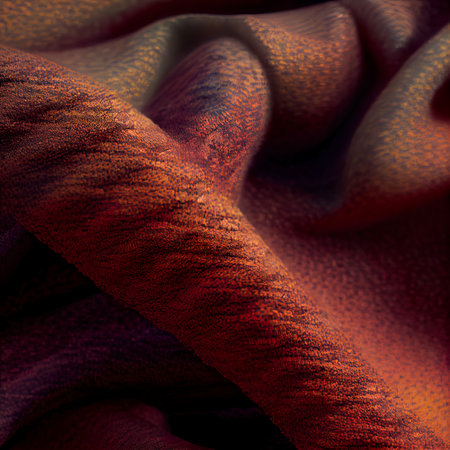Texture, background, pattern, silk fabric of red color with a metallic sheen.の素材