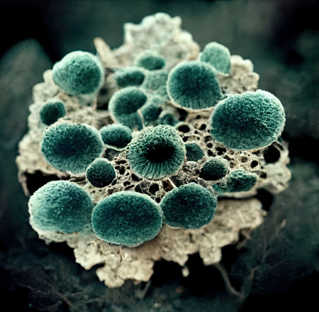 Close-up of a microorganism in the form of bacteria.の素材