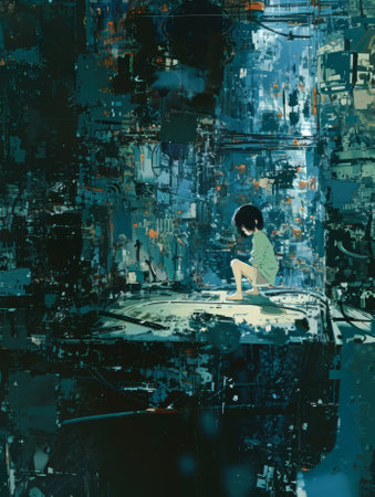 Beautiful girl sitting on the hood of a car. Mixed mediaの素材