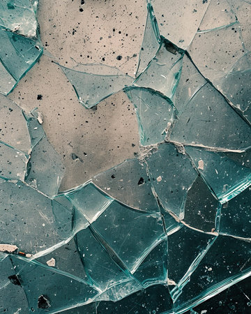 Broken glass texture or background for design with copy space for text or image.の素材