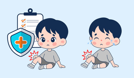 Cute little boy planting a tree in the garden. Vector illustrationのイラスト素材