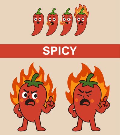 spicy food design, vector illustration eps10 graphic flat styleのイラスト素材