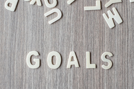 GOALS word of wooden alphabet letters. Business and Idea conceptの写真素材