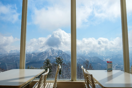 restaurant at Gala Yuzawa Ski Resort in Yuzawa Town  a large of ski resorts located in Niigata. popular for tourist attractions in Japan. YUZAWA  JAPAN  8 April 2018のeditorial素材