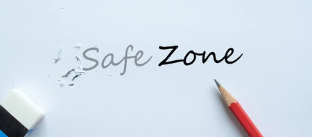 erasing Safe Zone text change to Zone. challenge, positive thinking and success conceptの写真素材