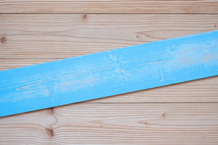 empty blue wooden background with copy space for textの写真素材