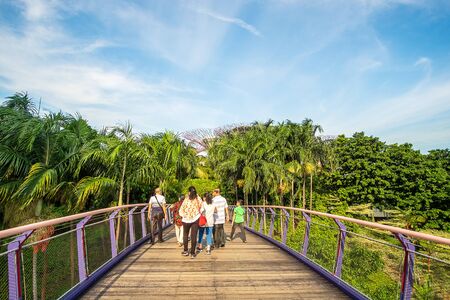 people walking at gardens by the bay. landmark and popular for tourist attractions. Singapore, 9 May 2019のeditorial素材