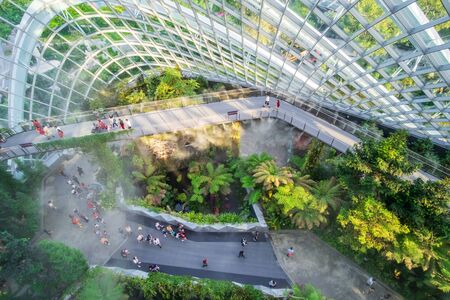 Cloud Forest dome at gardens by the bay in Singapore. landmark and popular for tourist attractions. Singapore, 9 May 2019のeditorial素材