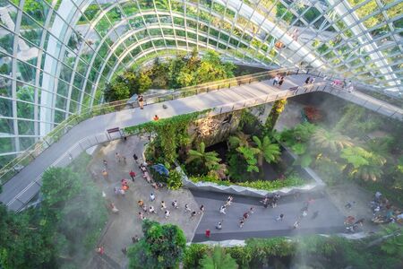 Cloud Forest dome at gardens by the bay in Singapore. landmark and popular for tourist attractions. Singapore, 9 May 2019のeditorial素材
