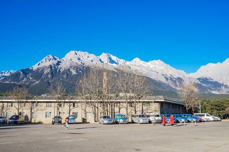 Beautiful of Blue Moon Valley, landmark and popular spot for tourists attractions inside the Jade Dragon Snow Mountain (Yulong) Scenic Area, near Lijiang Old Town. Lijiang, Yunnan, Chinaのeditorial素材
