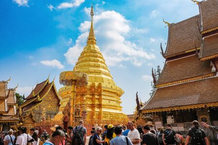 Wat Phra That Doi Suthep, landmark and popular spot for tourists attractions. Chiang Mai, Thailand, 17 February 2019のeditorial素材