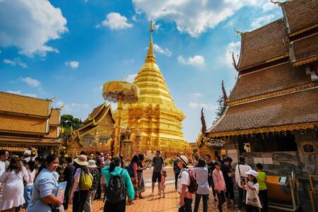 Wat Phra That Doi Suthep, landmark and popular spot for tourists attractions. Chiang Mai, Thailand, 17 February 2019のeditorial素材