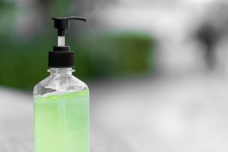 wash hand sanitizer gel dispenser, against Novel coronavirus or Corona Virus Disease (Covid-19) at public Indoor. Antiseptic, Hygiene and Healthcare conceptの写真素材