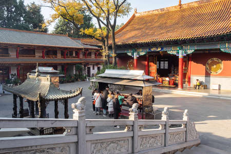 scenic of Yuantong Temple, the most famous Buddhist temple in Kunming. landmark and popular for tourists attractions. Kunming, Yunnan, China, 10 December 2019のeditorial素材