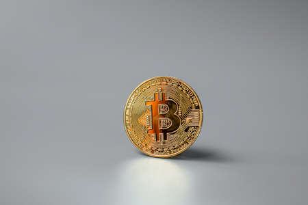 golden Bitcoin cryptocurrency coin stack, Crypto is Digital Money within the blockchain network, is...