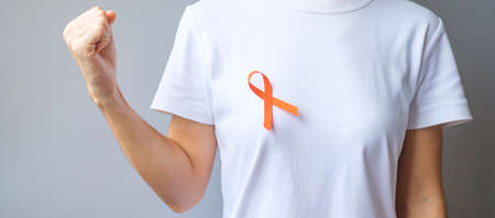 Orange Ribbon for Leukemia, Kidney cancer day, world Multiple Sclerosis, CRPS, Self Injury Awareness...