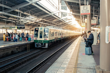 Vintage train at Osaka city. Osaka, JAPAN, 30 November 2019のeditorial素材