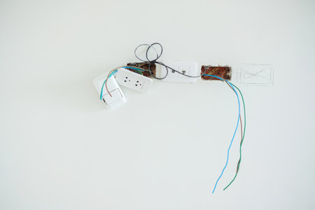 Electrical Wiring installation cables for socket. Renovation, Repair and development of home and...