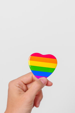 LGBT pride month concept or LGBTQ+ or LGBTQIA+ with rainbow heart shape for Lesbian, Gay, Bisexual, Transgender, Queer, Intersex, Asexual, Agender, Non Binary, Two Spirit, Pansexual and Demisexualの写真素材