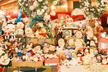 Christmas decorations and handmade gifts. Merry Christmas, holiday and happy New Year conceptの写真素材
